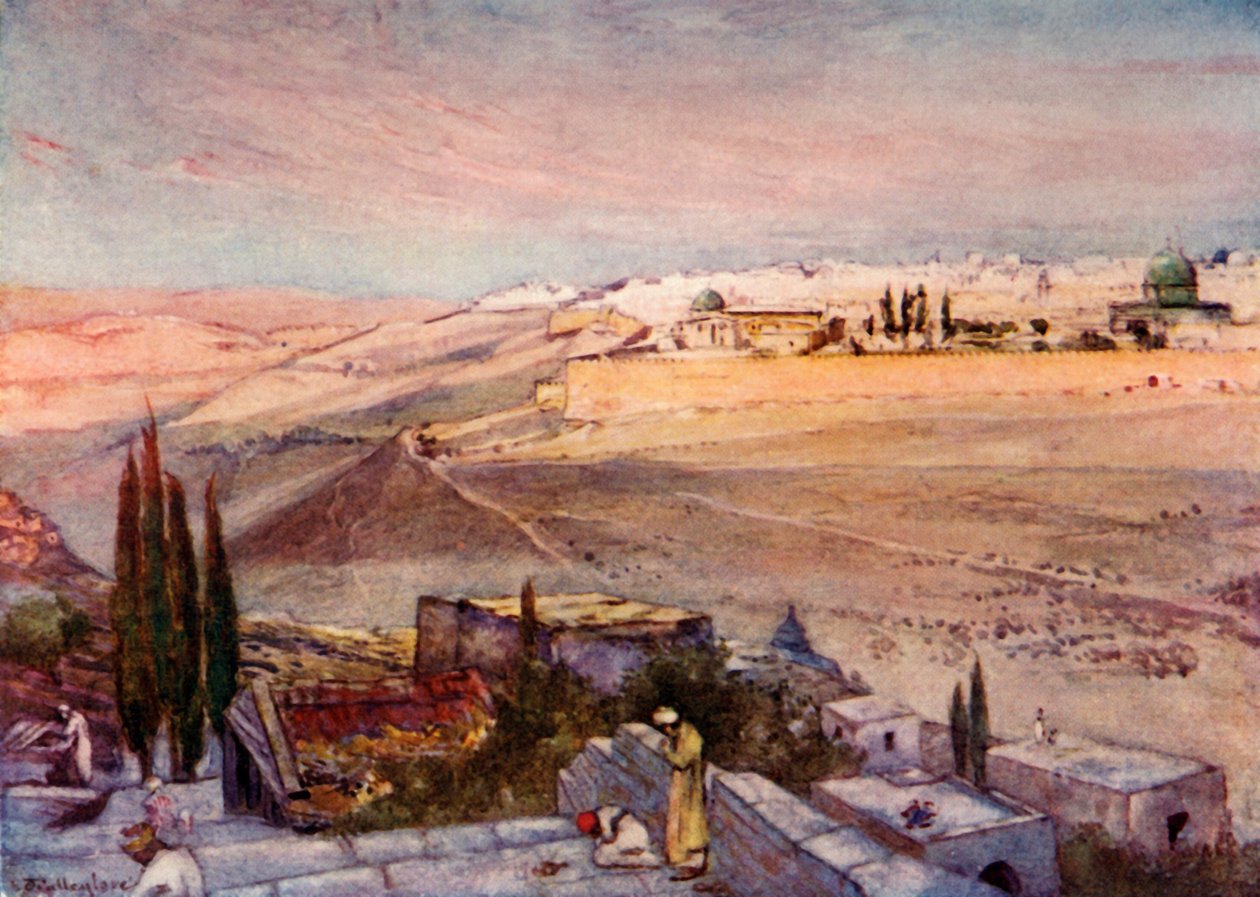 Nascer do sol do Monte das Oliveiras, 1902. de John Fulleylove
