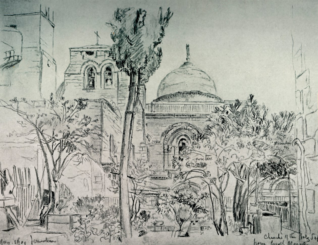 A Igreja do Santo Sepulcro do Jardim do Mosteiro Grego, 1902. de John Fulleylove