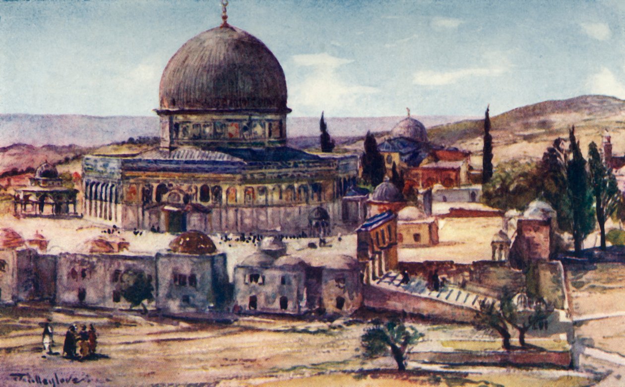 A cúpula da rocha do quartel perto da torre de Antonia, 1902. de John Fulleylove