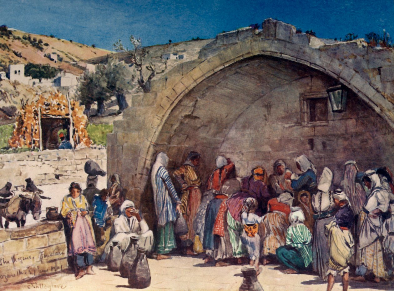A Fonte da Virgem em Nazaré, 1902. de John Fulleylove