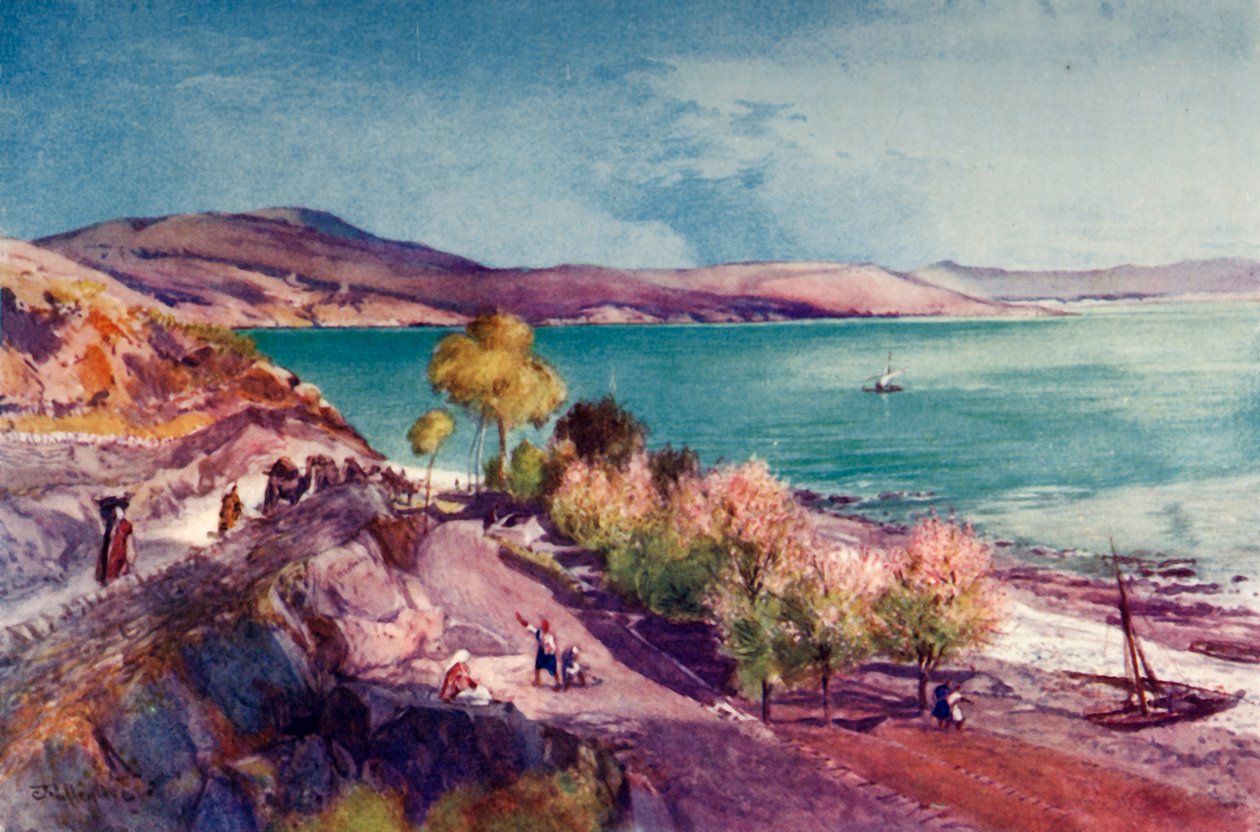 O lago da Galiléia, olhando para o norte de Tiberíades, 1902. de John Fulleylove