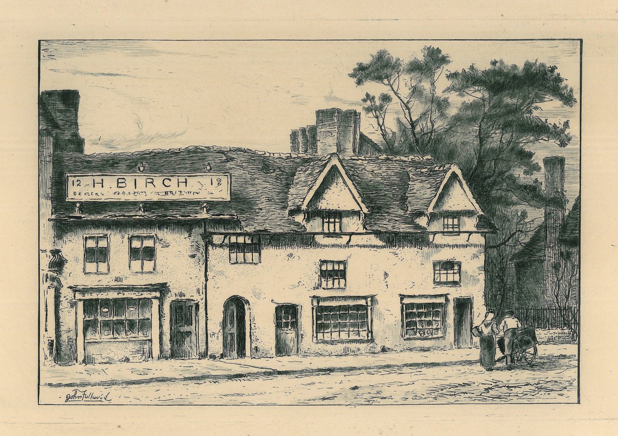 Casas antigas, North Street, Wolverhampton, de &39;Remnants Of Old Wolverhampton&39; Vol.I. N ° s 1-37, publicado em 1880 de John Fullwood