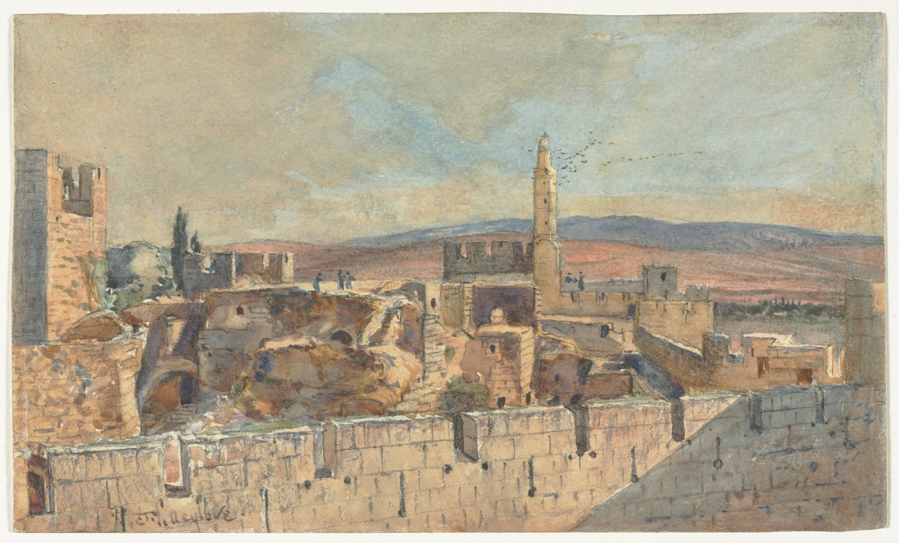 Vista da Cidade Velha de Jerusalém, segunda metade do século XIX. de John Fullylove