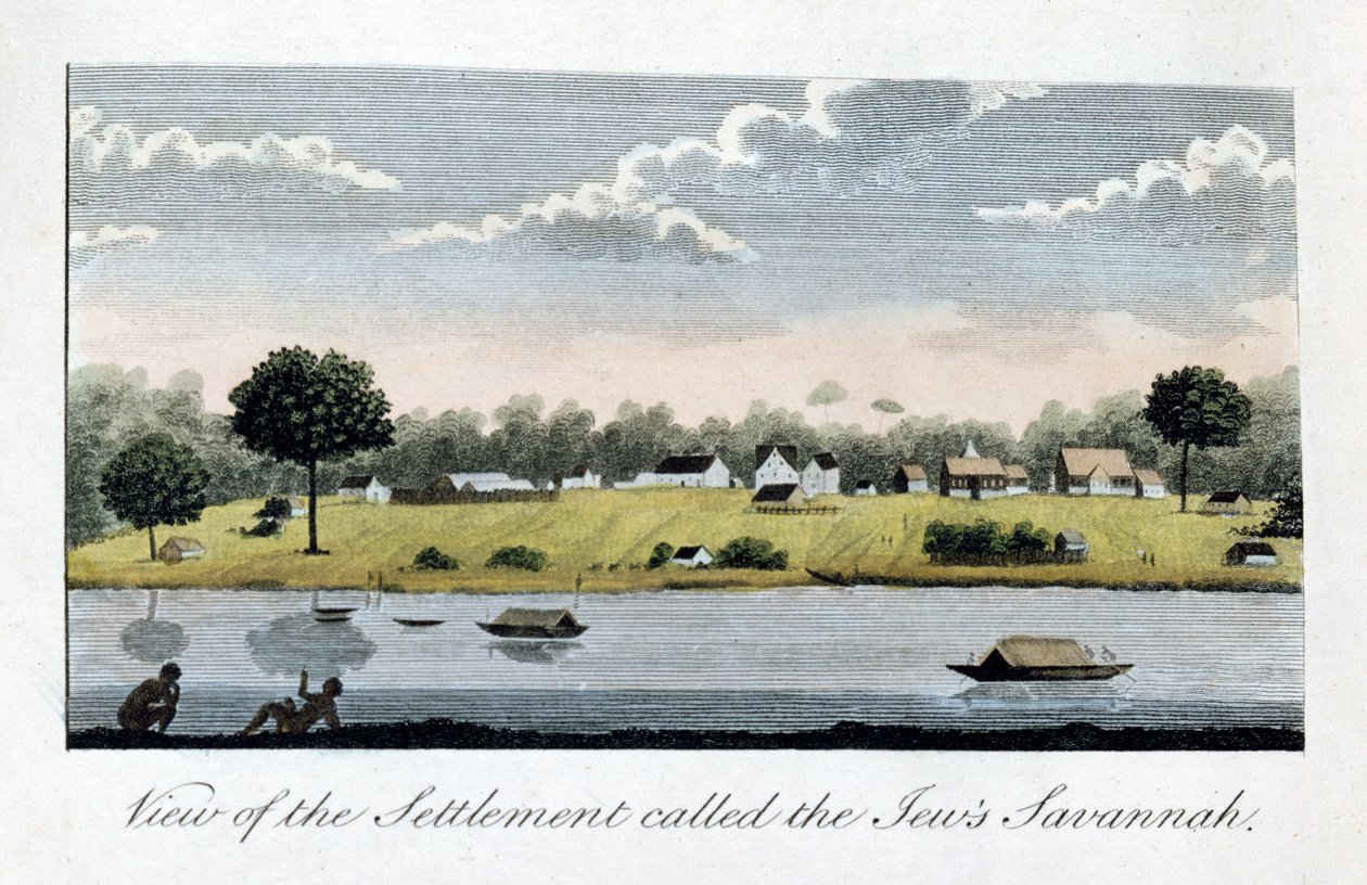 Vista do assentamento chamado judeus Savannah, 1813 de John Gabriel Stedman