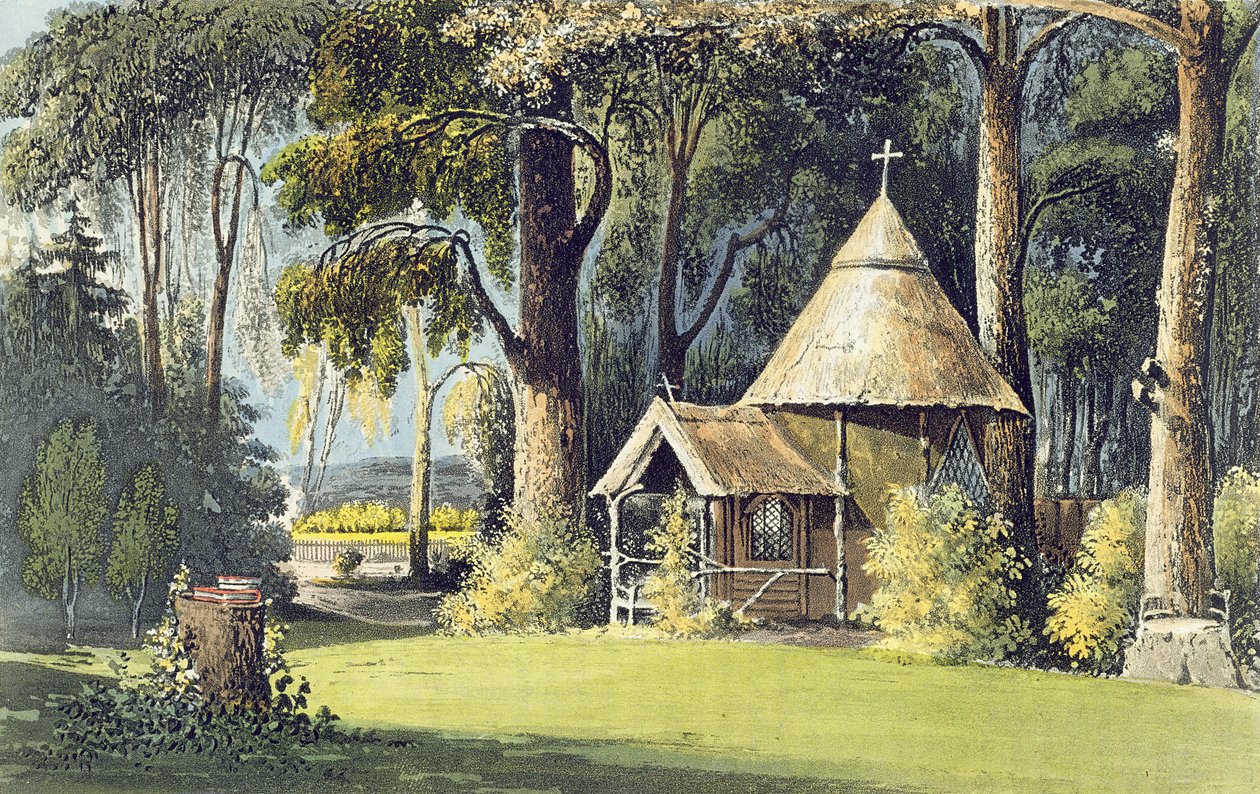 O Hermitage, do Repositório de Artes de Ackermann, 1809-28 de John Gendall
