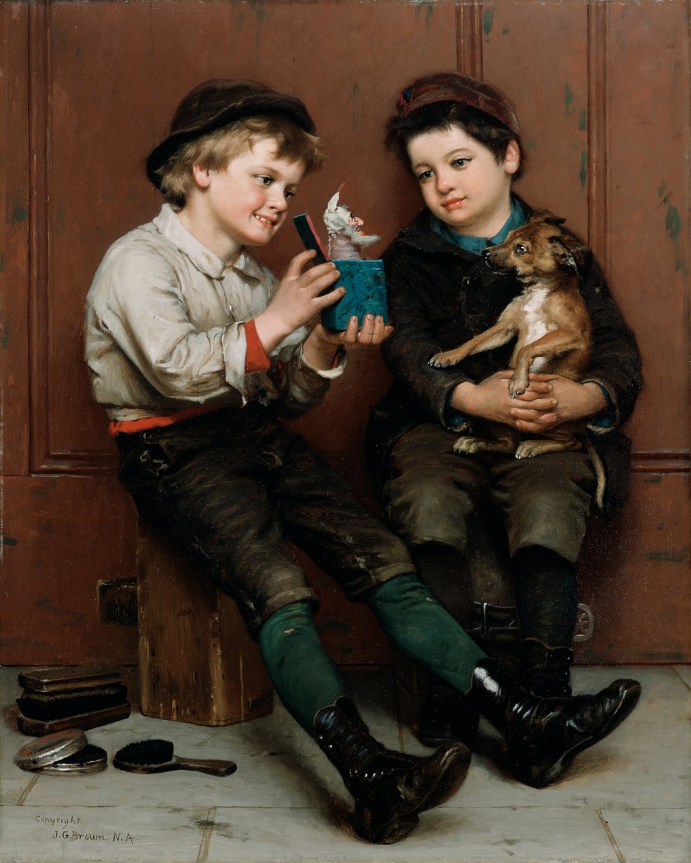 Uma festa surpresa, 1888 de John George Brown