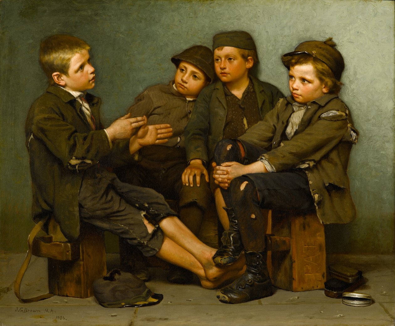 Uma história difícil, 1886 de John George Brown
