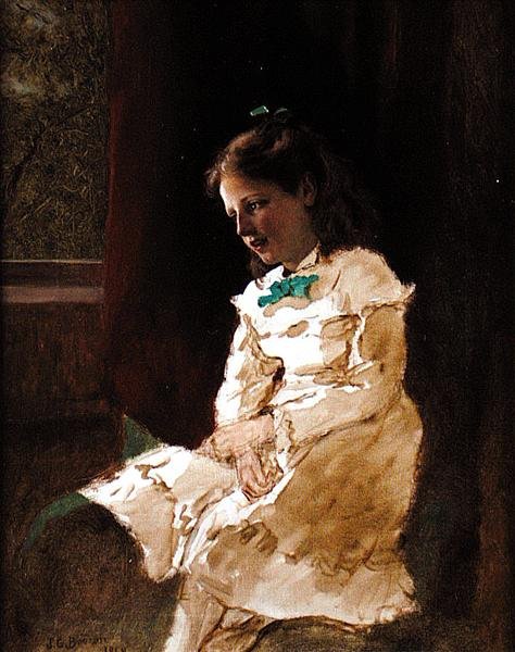 Uma Jovem à Janela de John George Brown