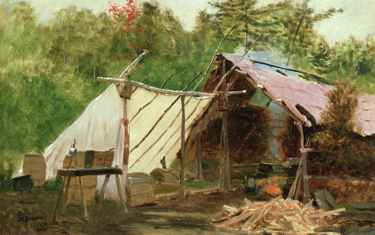 Acampamento em Maine Wood, No.3 de John George Brown