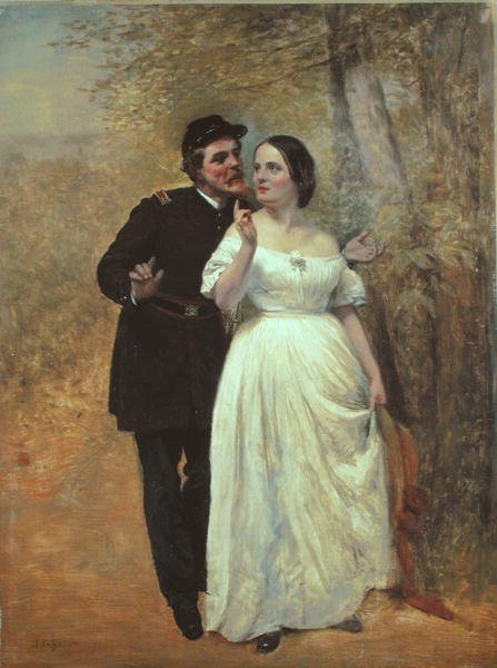 Cortejamento (óleo sobre tela) de John George Brown