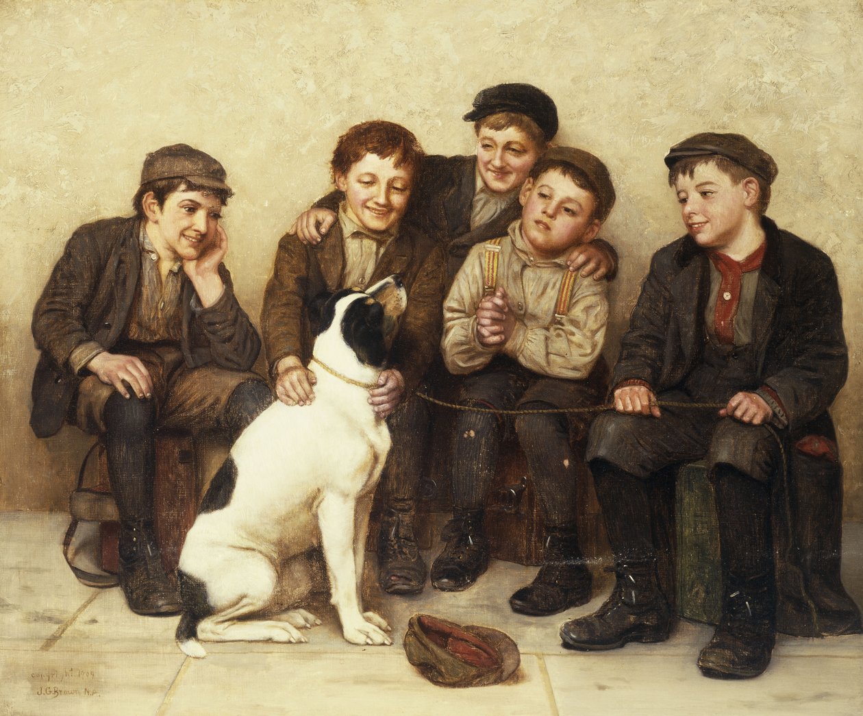 Em Boas Mãos, 1909 de John George Brown