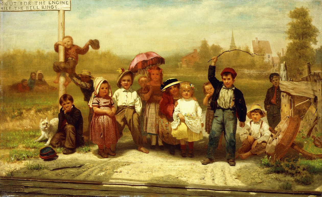 Procure o motor enquanto o sino toca, 1863 de John George Brown