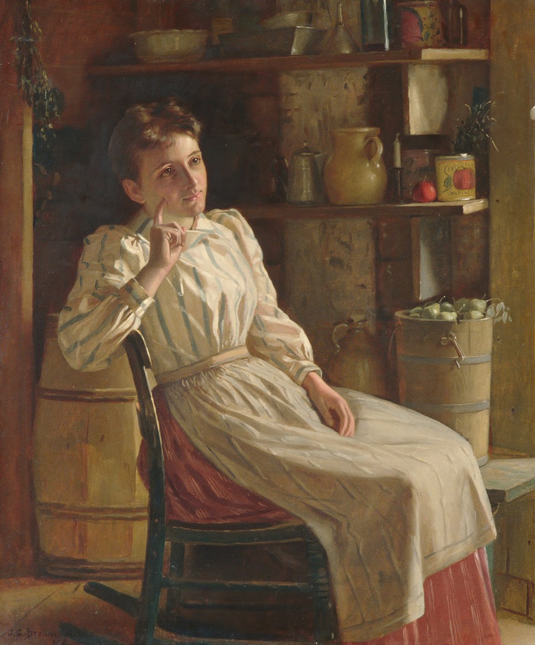 Meditação, ca. 1900-1910. de John George Brown