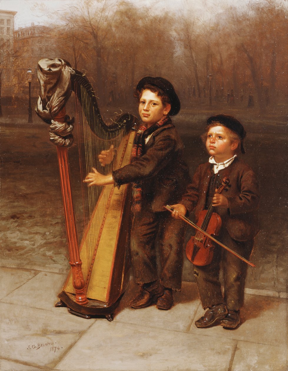Os carrinhos de criança pequenos, 1874 de John George Brown