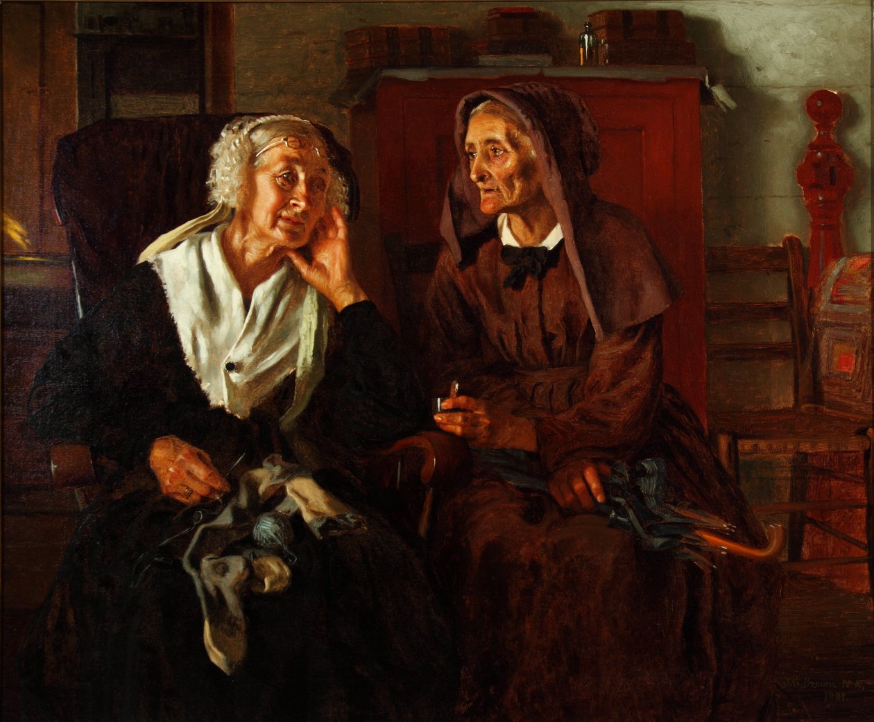 Os Vizinhos 1881 (Óleo sobre tela) de John George Brown