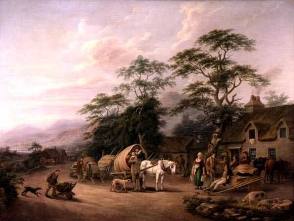 A Country Scene in Ireland (óleo sobre tela) de John George Mulvany