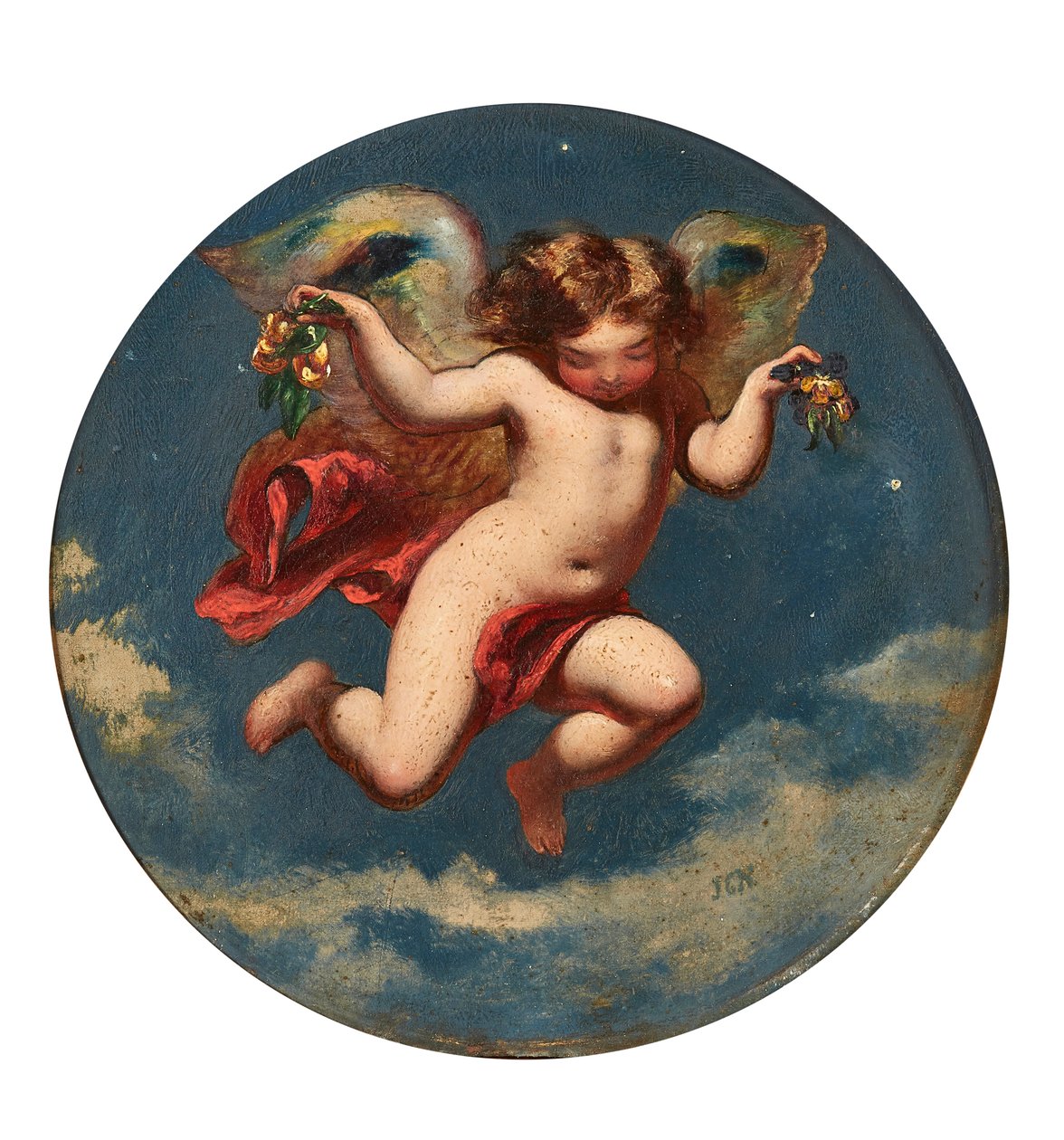 Puck - Rápido Através da Flor Lá . . . (Ato 2, Cena 2 - Sonho de uma Noite de Verão) (óleo a bordo) de John George Naish