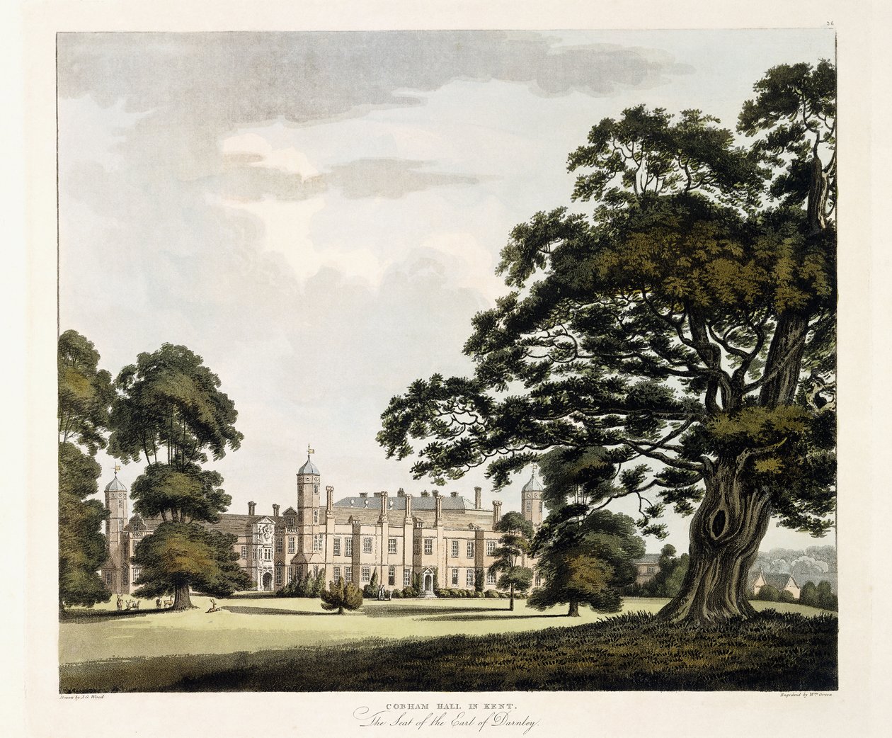 Cobham Hall em Kent, 1800 de John George Wood