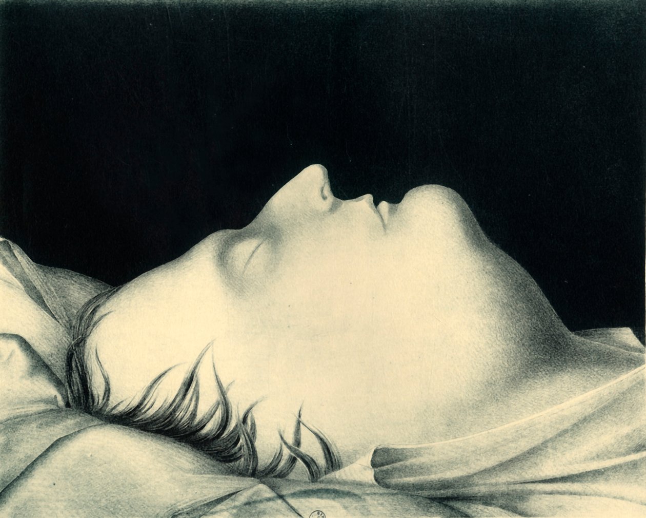 Napoleão em seu leito de morte, 1821, 1921. de John Gibbs