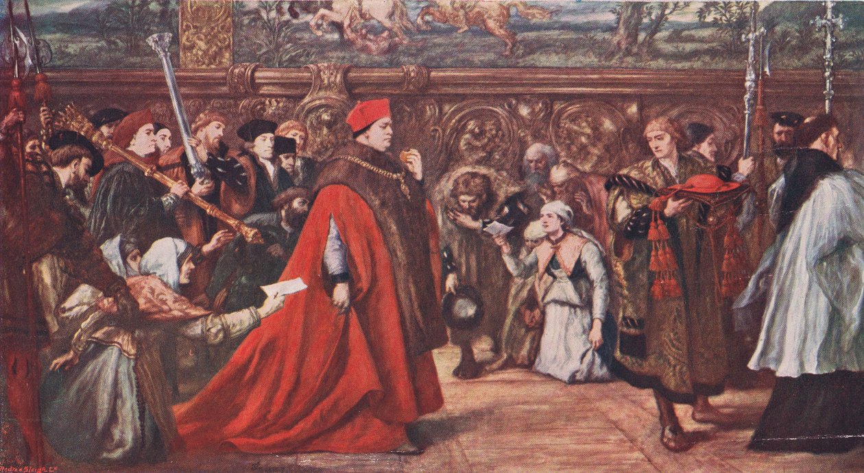 Cardeal Wolsey vai em procissão ao Westminster Hall 1515 de John Gilbert