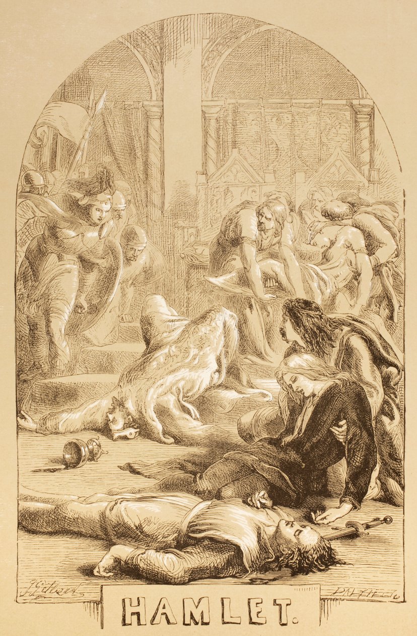 Ilustração para Hamlet, de &39;The Illustrated Library Shakespeare&39;, publicada em Londres, 1890 de John Gilbert