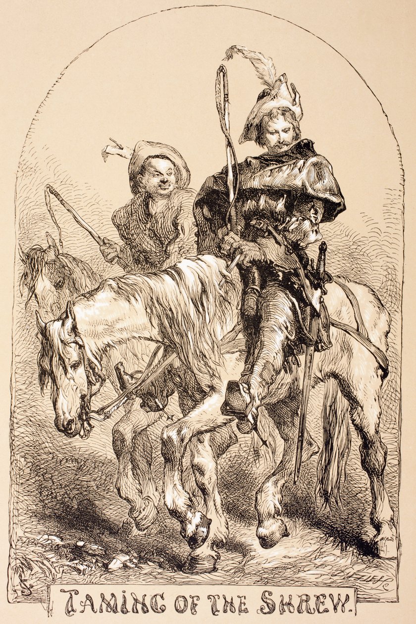Ilustração para The Taming of the Shrew, de &39;The Illustrated Library Shakespeare&39;, publicado em Londres, 1890 de John Gilbert