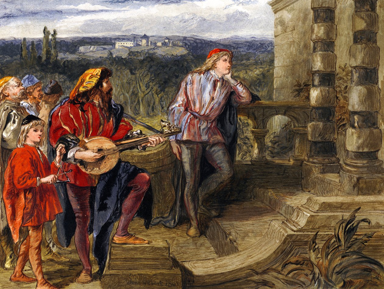 Ilustração para Os Dois Cavalheiros de Verona de William Shakespeare de John Gilbert