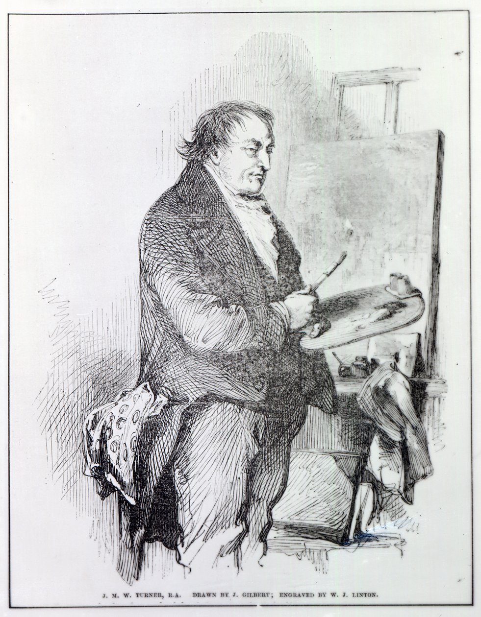 Joseph Mallord William Turner, gravado por WJ Linton, c.1837 (gravura) de John Gilbert