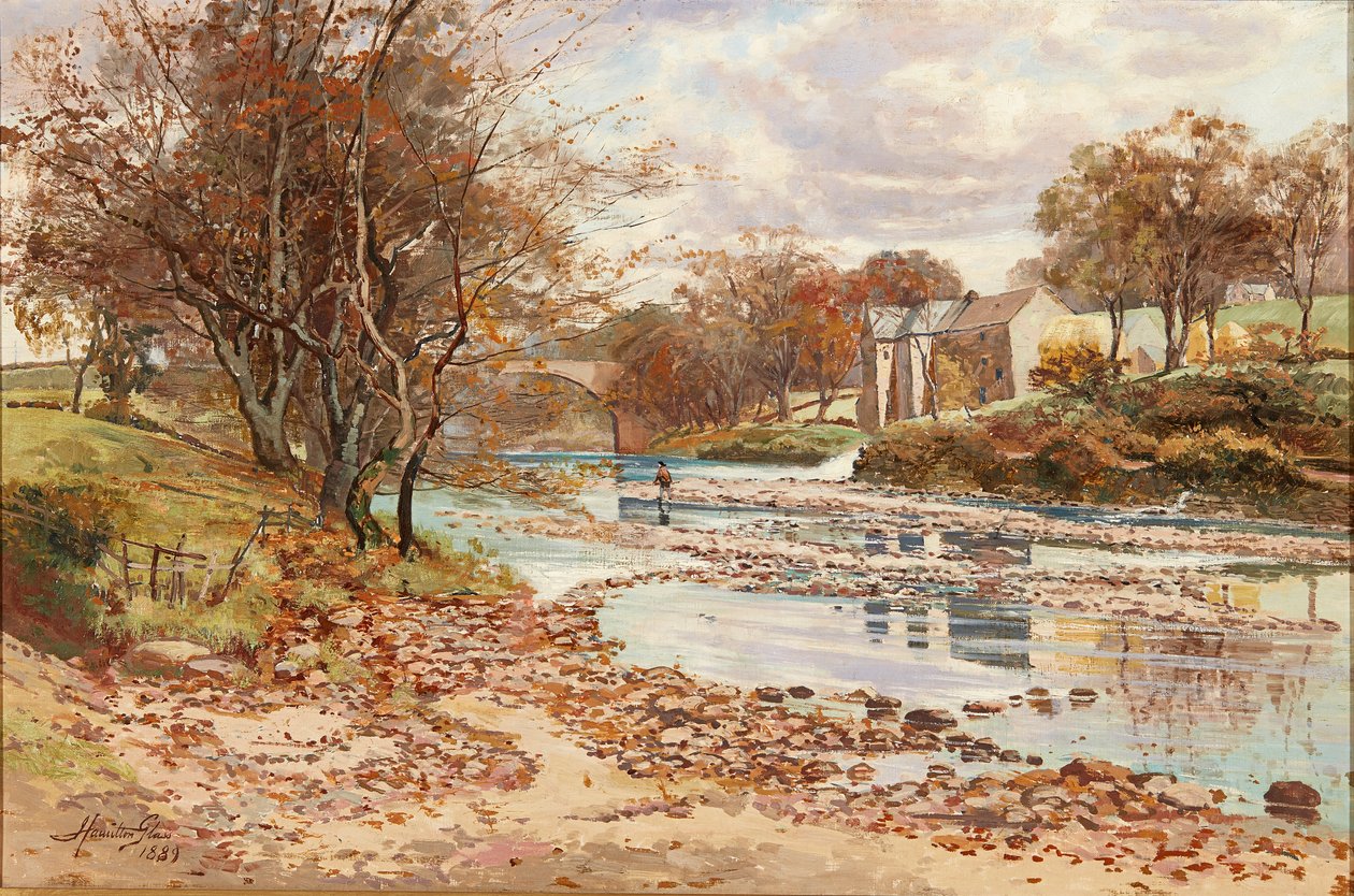 Old Mill on the Tyne, Haddington (óleo sobre tela) de John Glass