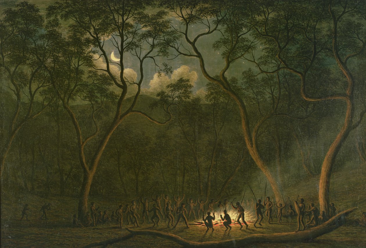 Coroboree aborígene na terra de Van Diemen de John Glover