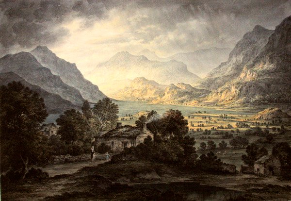 Place Fell and Hellvellyn, Ullswater, de Gowbarraow Park (aquarela com goma arábica sobre papel) de John Glover