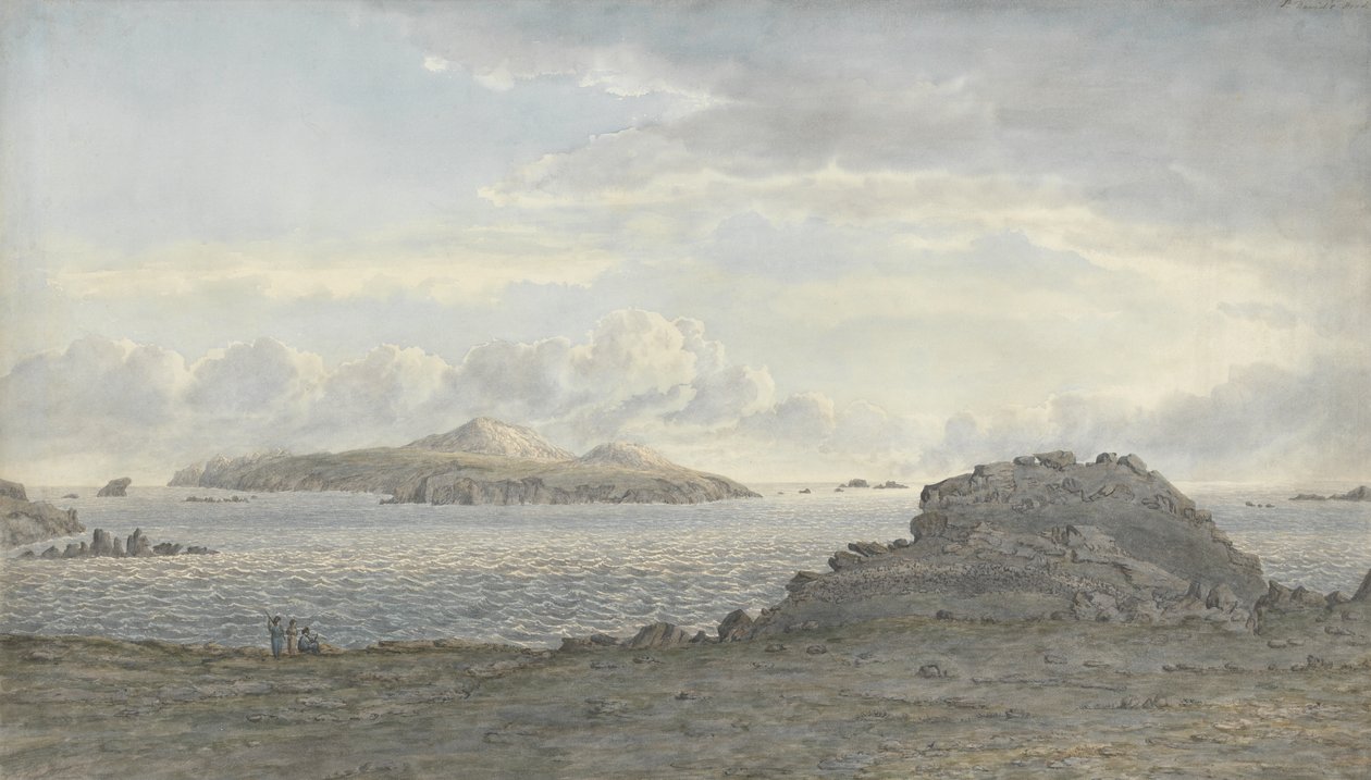 St. Davids Head, Pembrokeshire, c.1805 (wc no papel) de John Glover