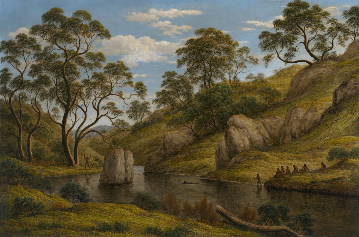 O banho de Diana, terra de Van Diemens, 1837 de John Glover