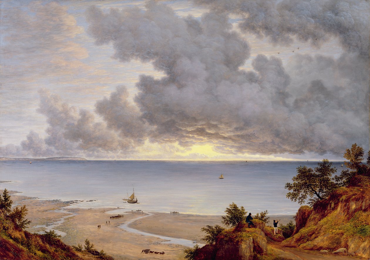 Vista de Shanklin, Ilha de Wight, c.1827 (óleo sobre tela) de John Glover