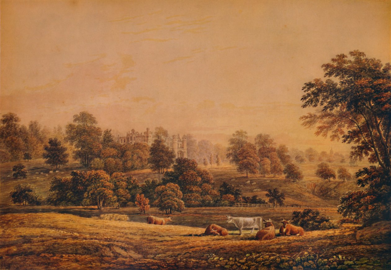 Vista da Abadia de Aldenham: Hertfordshire, século 18 a 19, 1935 de John Glover