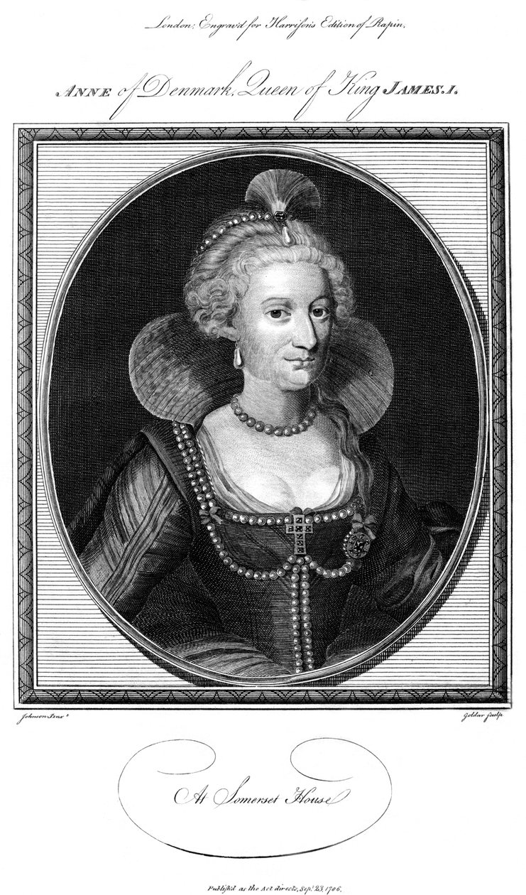 Ana da Dinamarca 1574-1619, rainha consorte do rei Jaime I, 1786. de John Goldar