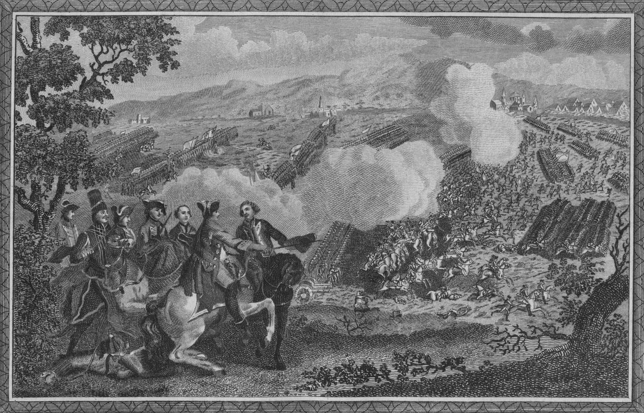 A Batalha de Minden, ou Thornhausen, na Vestfália ... 1759, 1785. de John Goldar