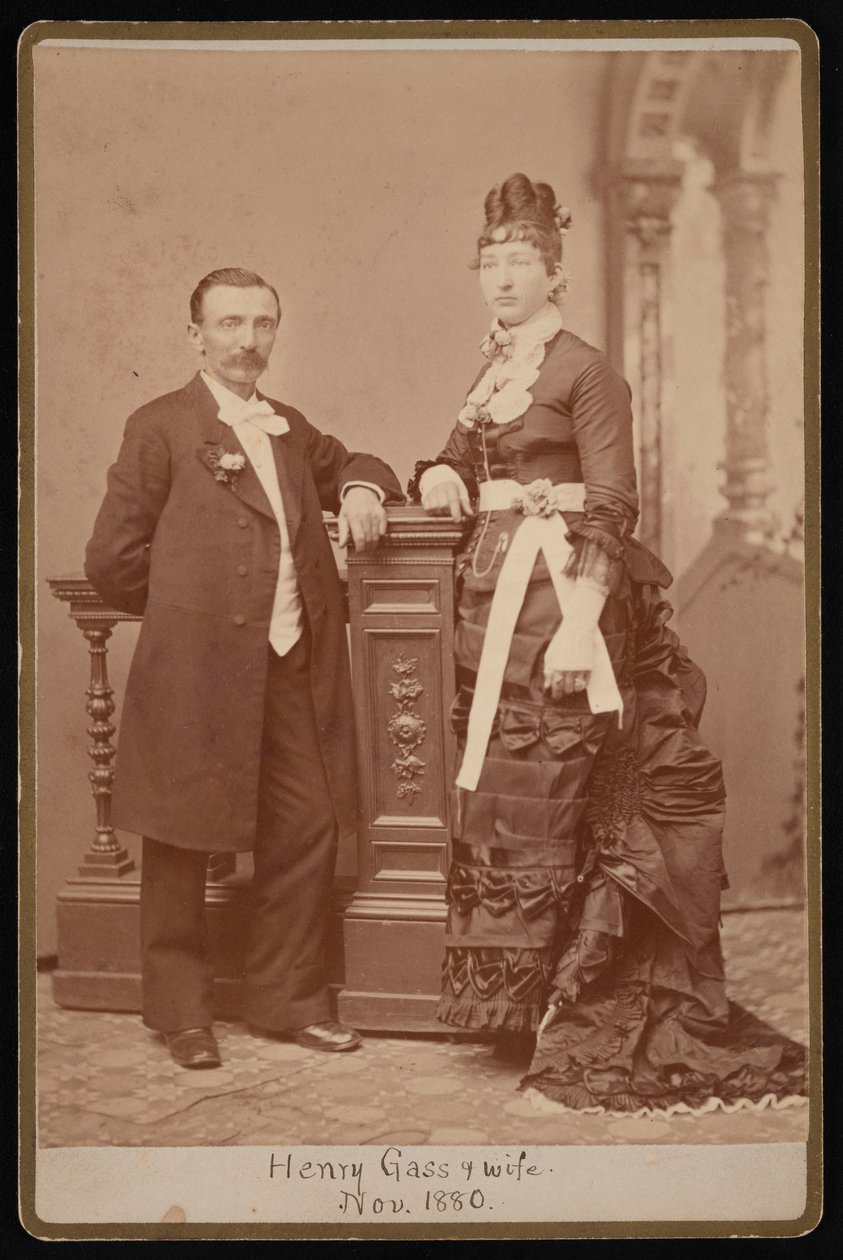 Retrato de Henry Gass 1835-1884 e esposa Emma Dibble, novembro de 1880. de John Goldin