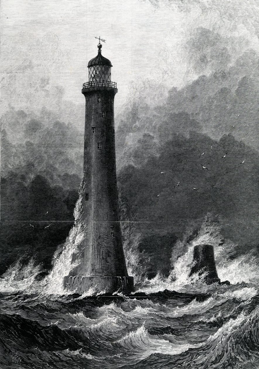 O novo farol de Eddystone proposto, ilustração de &39;The Illustrated London News&39;, 1879 de John Greenaway