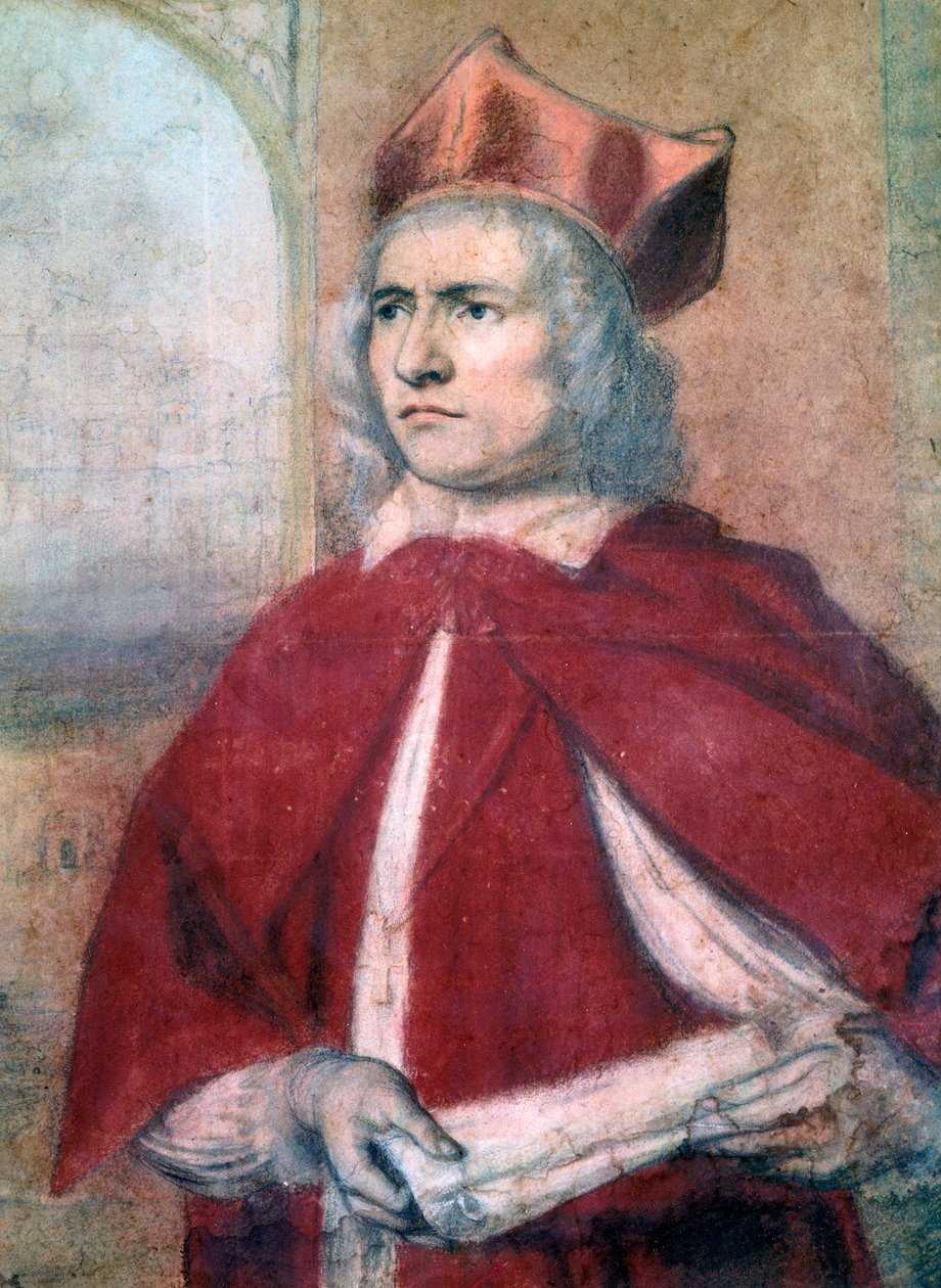 O actor Henry Harris (cerca de 1634-1704) no papel do Cardeal Wosley em Henrique VIII por William Shakespeare (1564-1616), por John Greenhill (1644-1676) de John Greenhill