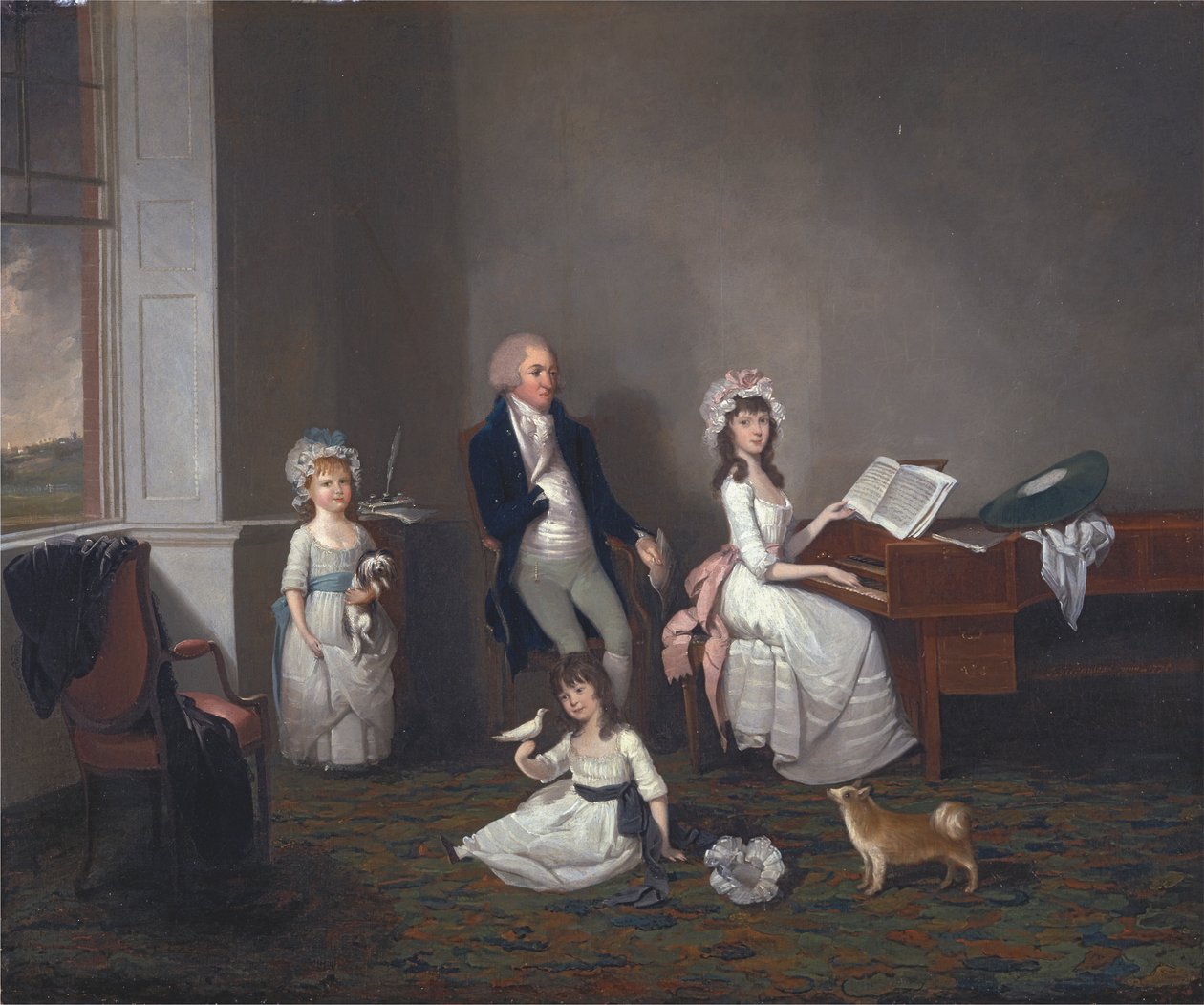John Richard Comyns de Hylands, Essex, com as suas Filhas de John Greenwood