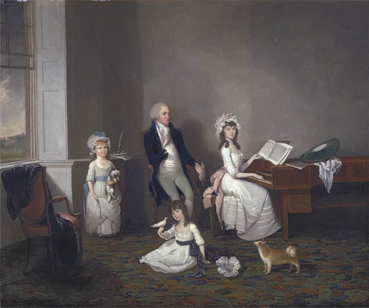 John Richard Comyns de Hylands Essex, com suas filhas, 1775 de John Greenwood