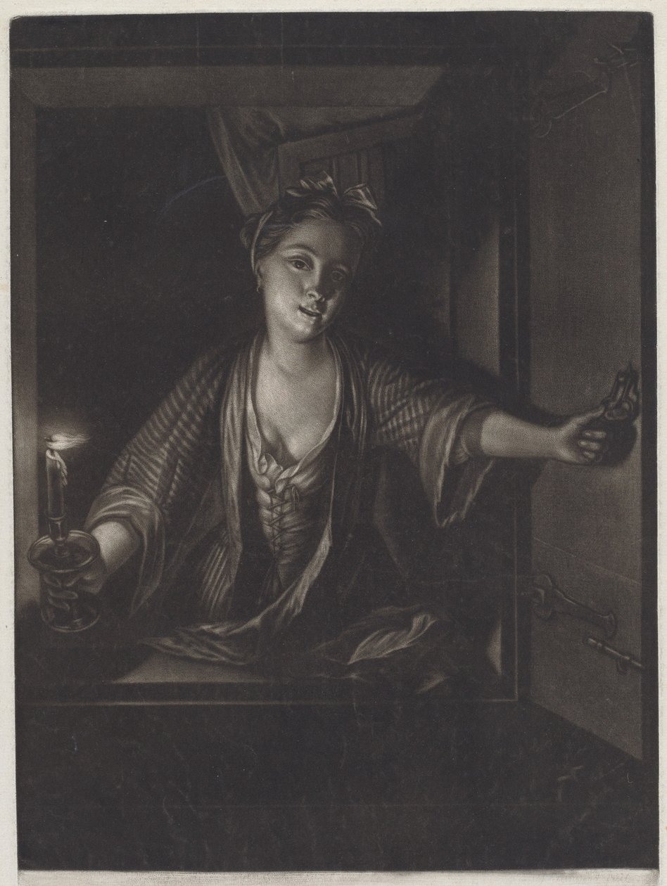 menina com vela de John Greenwood after Nicolaas Verkolje
