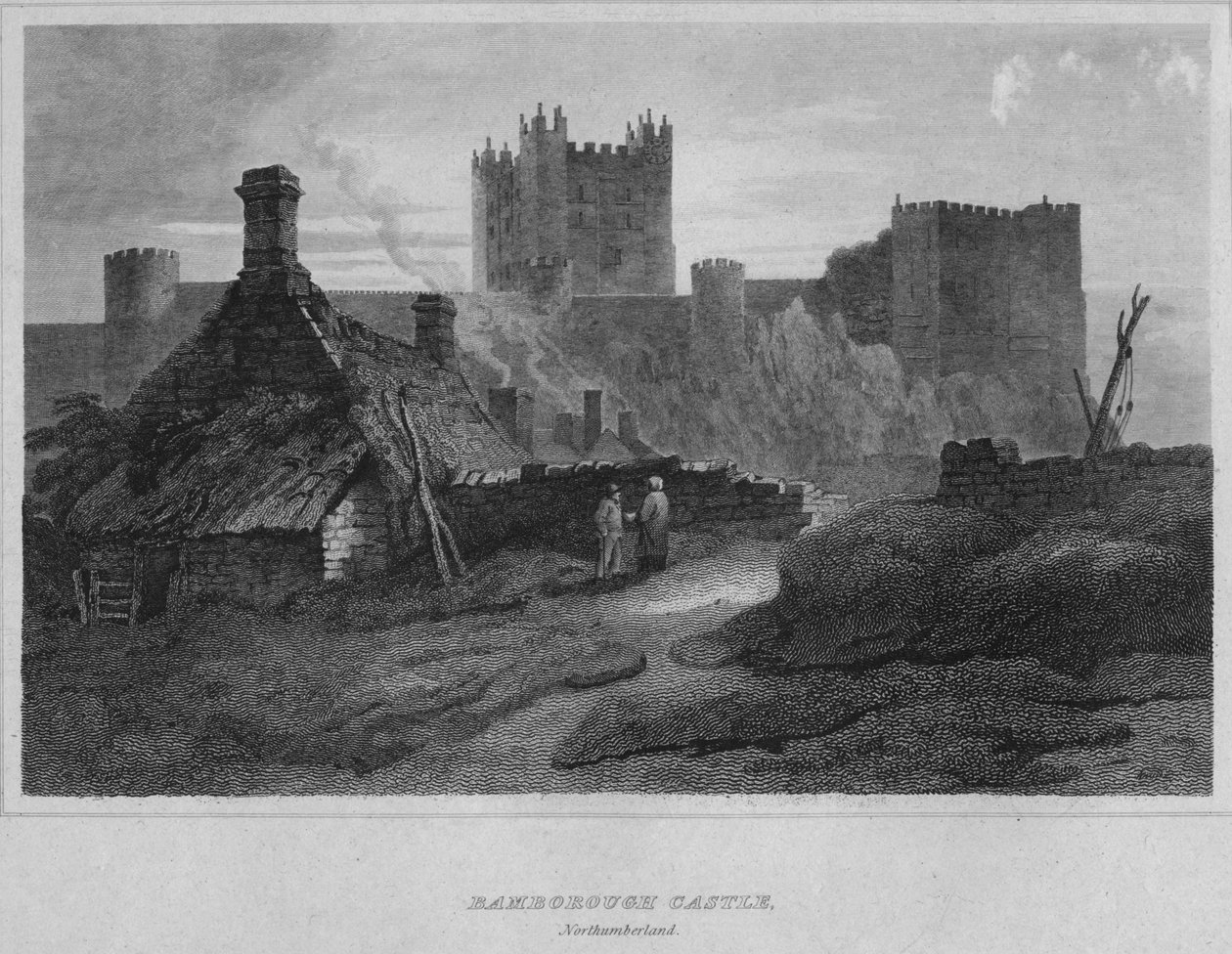 Castelo de Bamborough, Northumberland, 1814 de John Greig