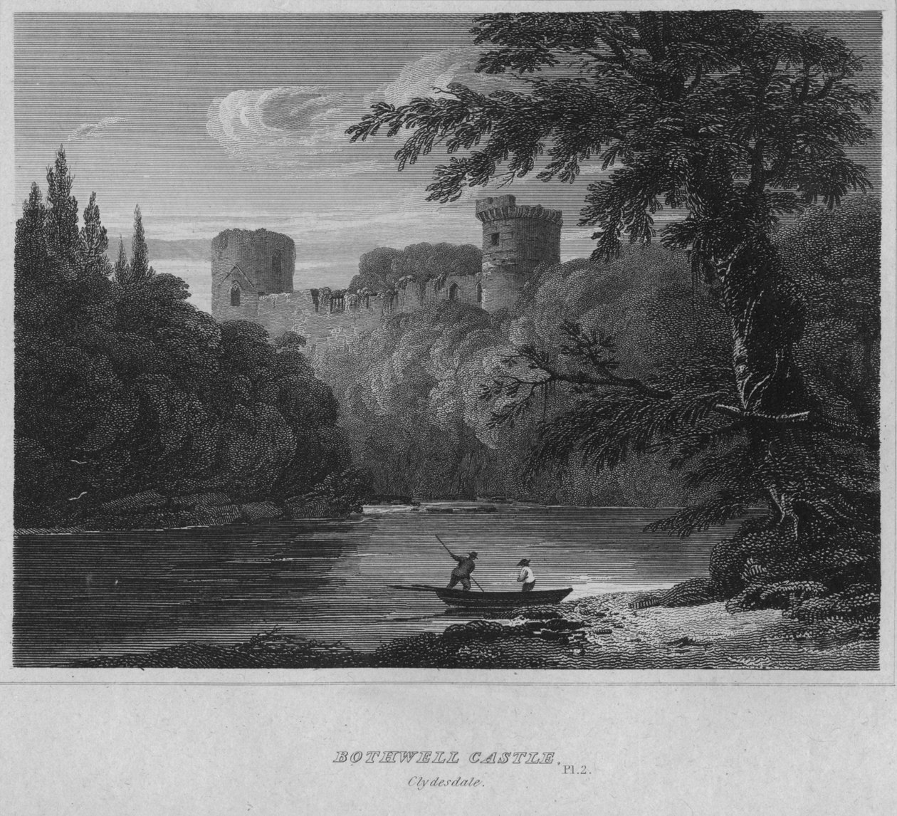 Castelo de Bothwell, Clydesdale, 1814 de John Greig