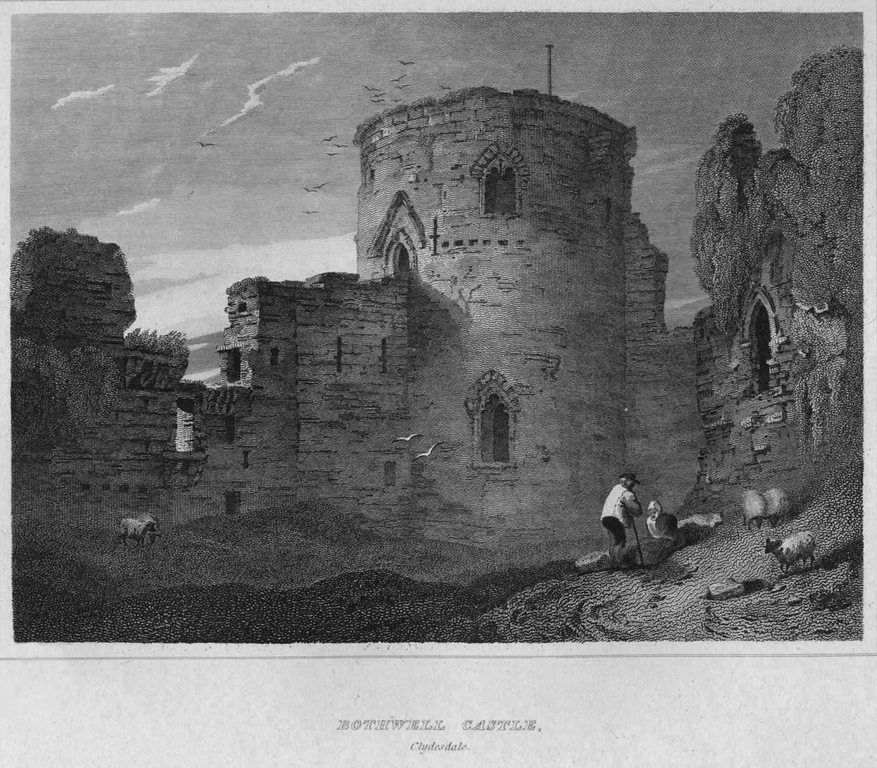 Castelo de Bothwell, Clydesdale, 1814 de John Greig