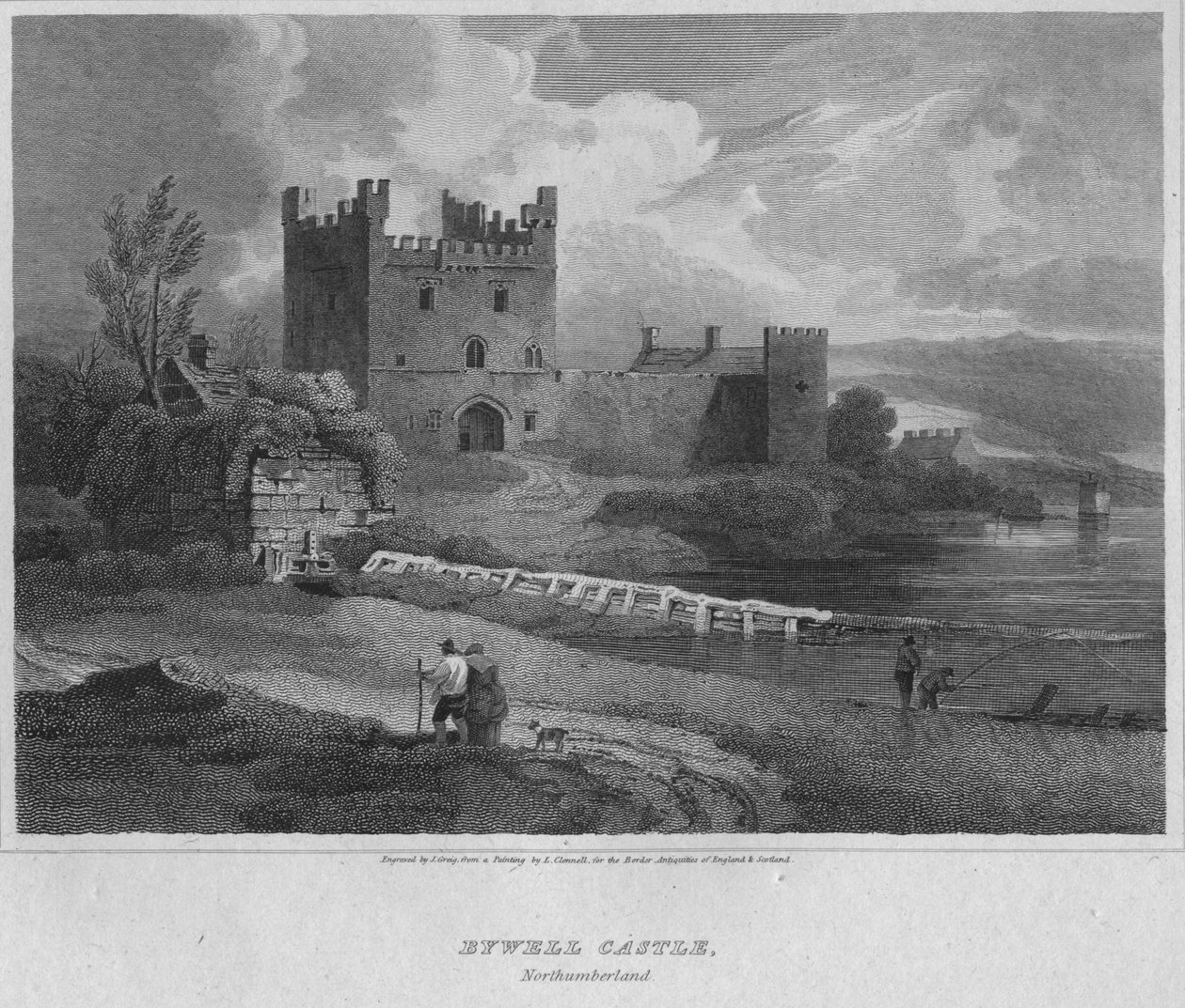 Castelo de Bywell, Northumberland, 1814 de John Greig
