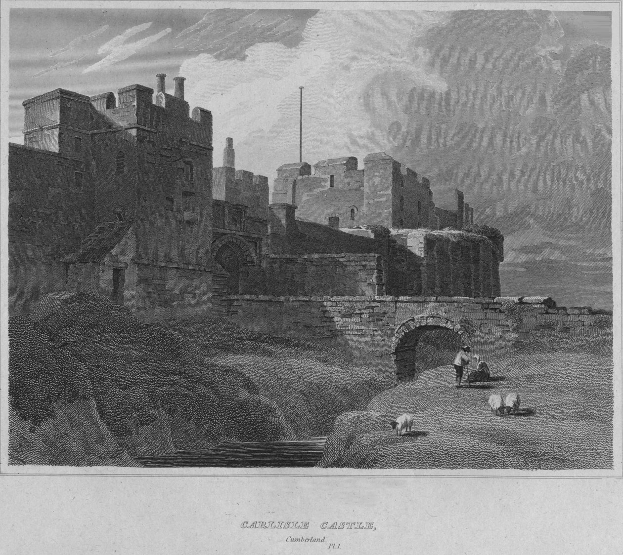 Castelo de Carlisle, Cumberland, 1814 de John Greig