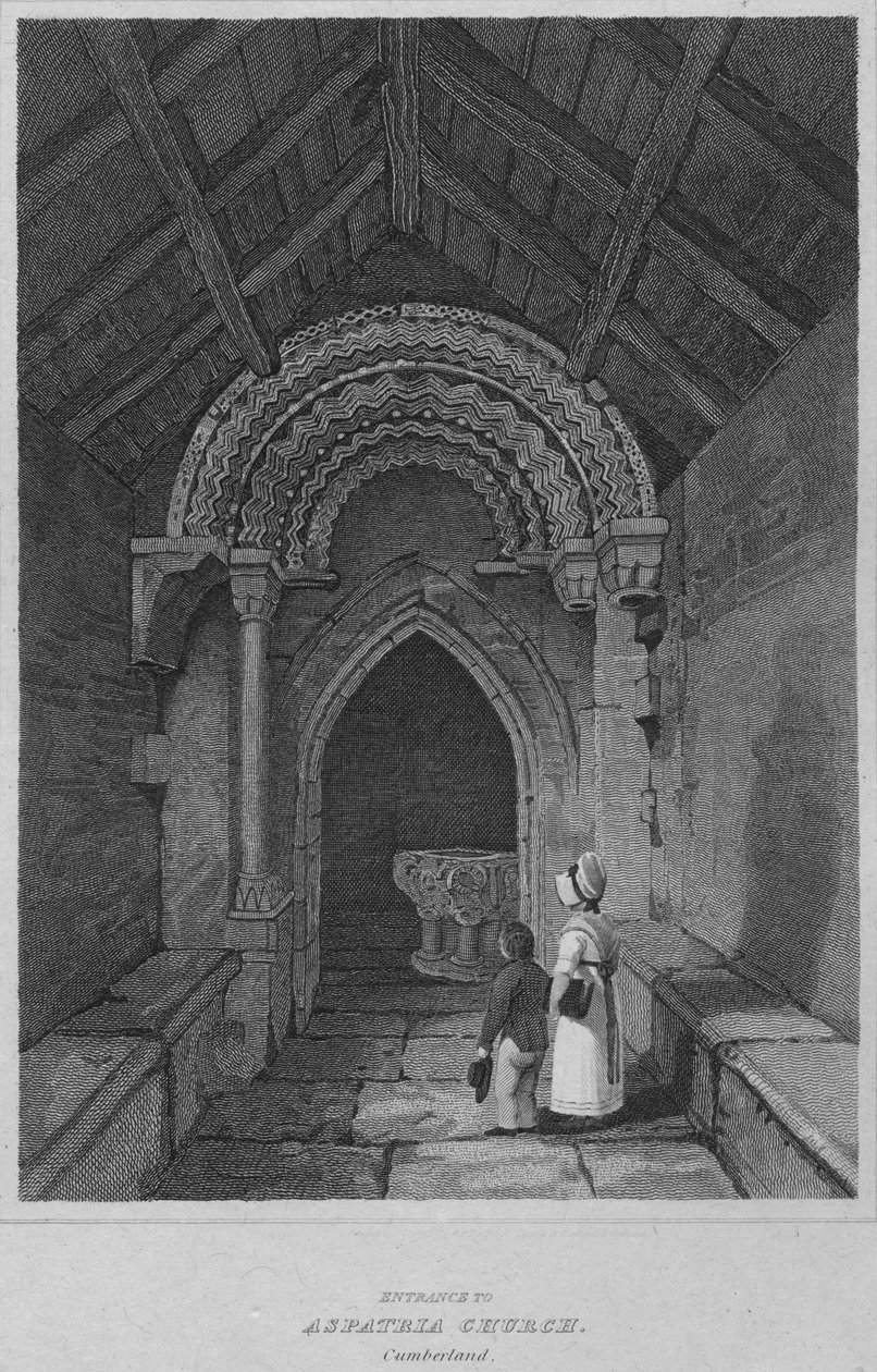 Entrada para a Igreja de Aspatria, Cumberland, 1814 de John Greig