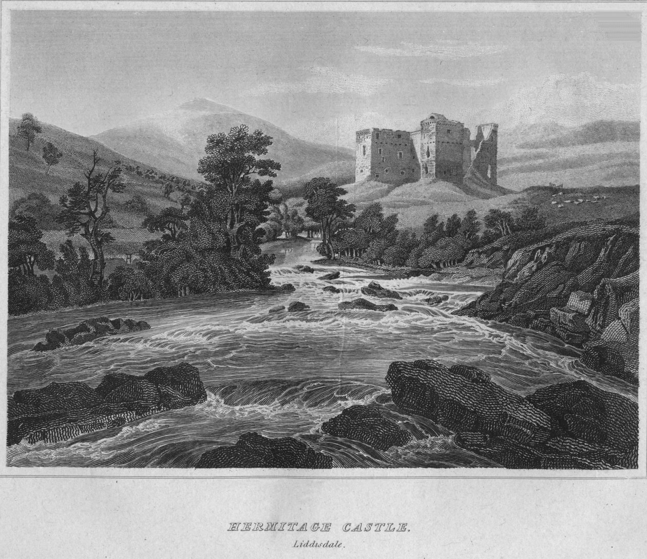 Castelo do eremitério. Liddisdale, 1814 de John Greig